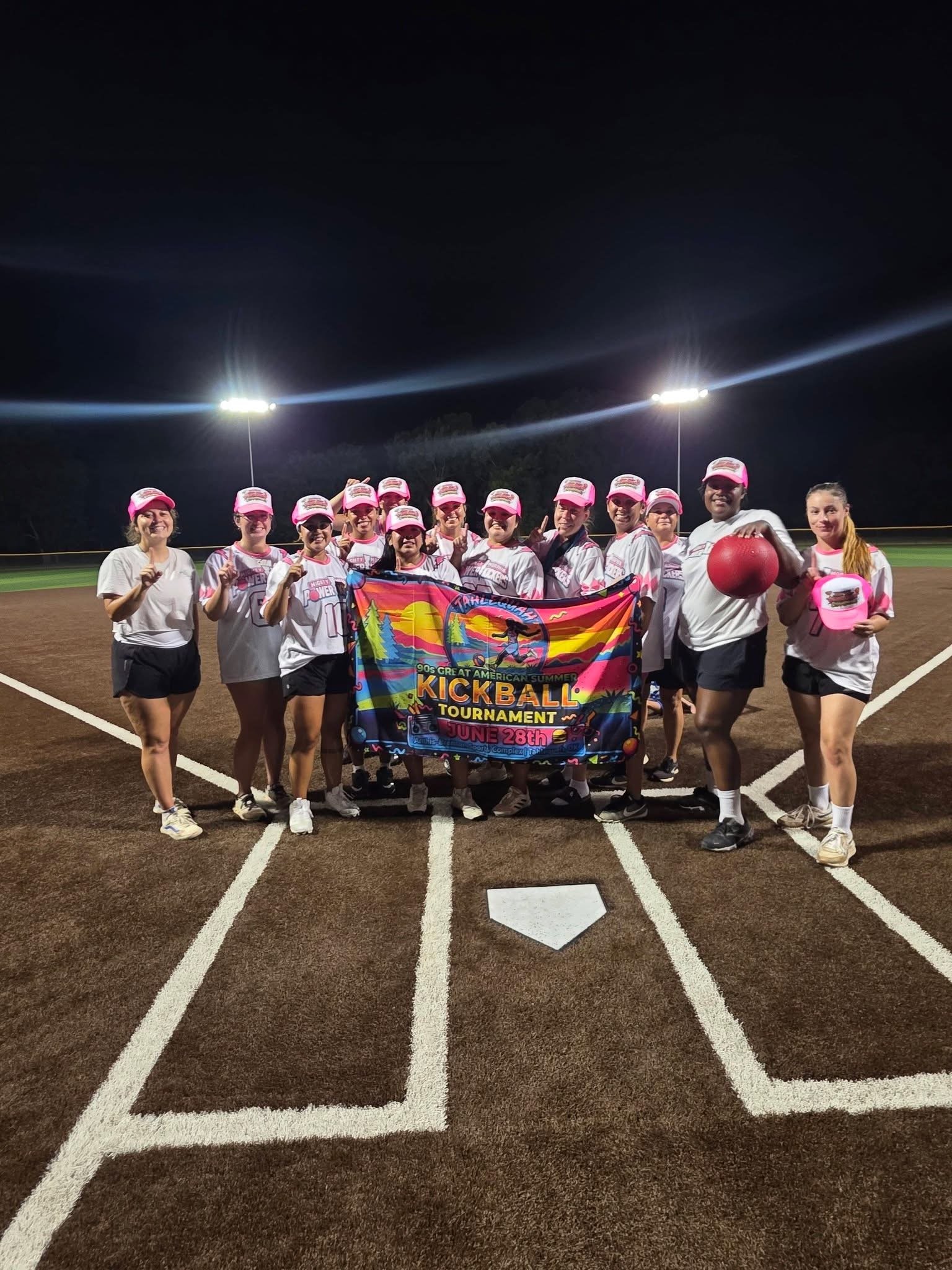 Mighty Morphin Power Kickers celebrating their championship win