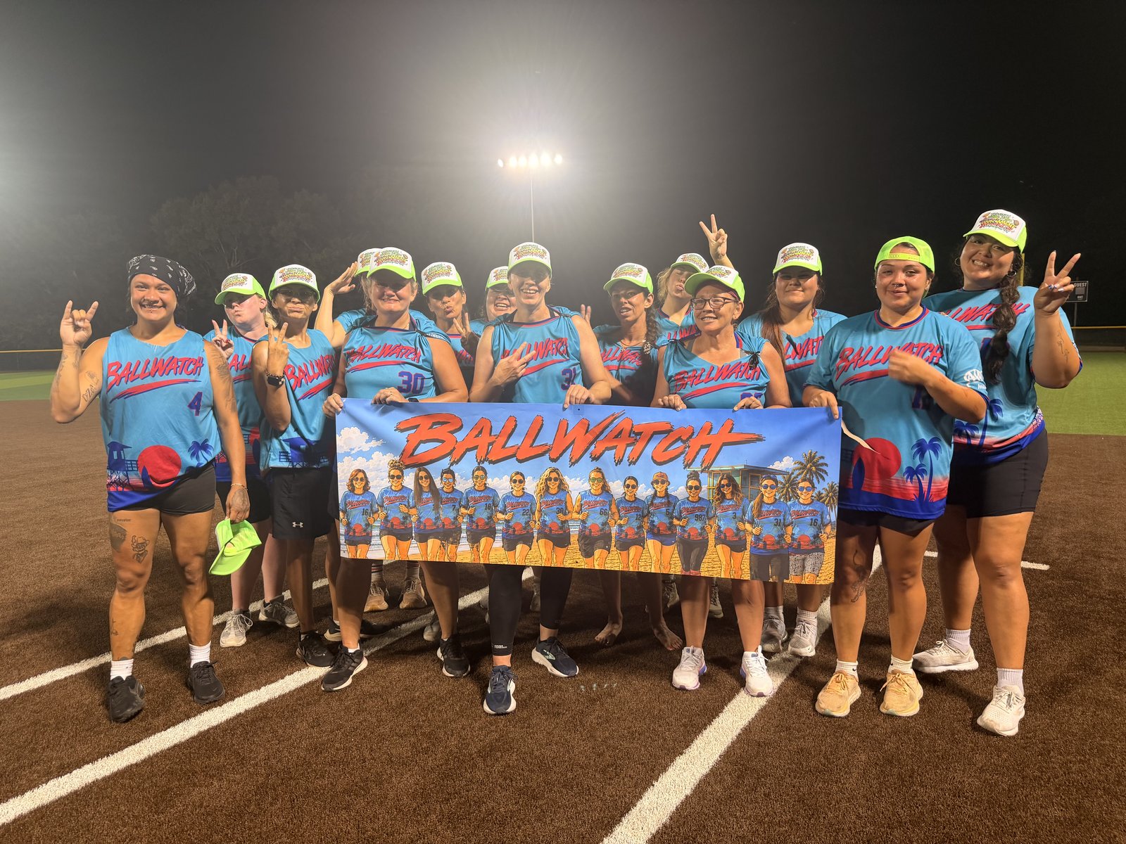 Ballwatch team photo with their banner